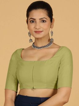Binks - Nidhi X Rozaana Elbow Sleeves Pista Green Stitched Blouse