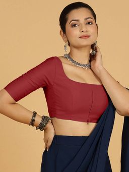 Binks - Nidhi X Rozaana Elbow Sleeves Scarlet Red Stitched Blouse