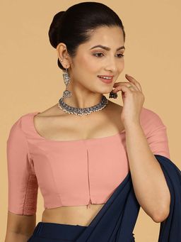 Binks - Nidhi X Rozaana Elbow Sleeves Sea Pink Stitched Blouse