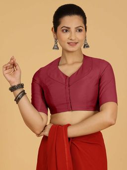 Binks - Pallavi X Rozaana Elbow Sleeves Scarlet Red Stitched Blouse