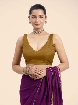 Binks - Raisa X Tyohaar Mustard Sleeveless FlexiFit Stitched Blouse