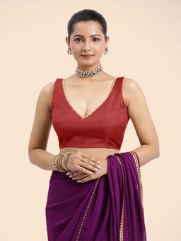 Binks - Raisa X Tyohaar Red Sleeveless FlexiFit Stitched Blouse