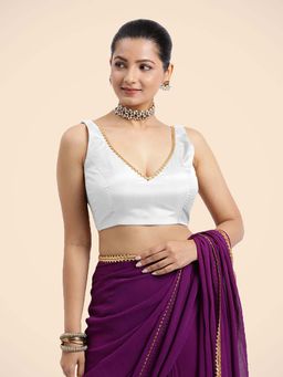 Binks - Raisa X Tyohaar White Sleeveless FlexiFit Stitched Blouse