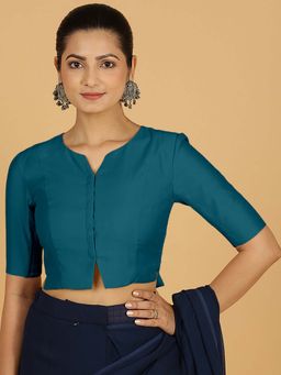 Binks - Rekha X Rozaana Long Crystal Teal Stitched Blouse