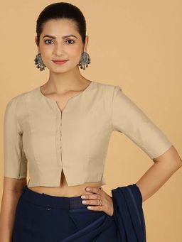 Binks - Rekha X Rozaana Long Beige Stitched Blouse