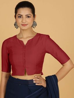 Binks - Rekha X Rozaana Long Scarlet Red Stitched Blouse