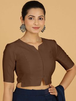 Binks - Rekha X Rozaana Long Walnut Brown Stitched Blouse