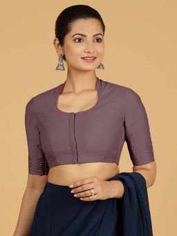 Binks - Salma X Rozaana Elbow Sleeves Mauve Stitched Blouse