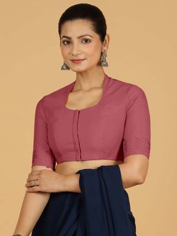 Binks - Salma X Rozaana Elbow Sleeves Rose Pink Stitched Blouse