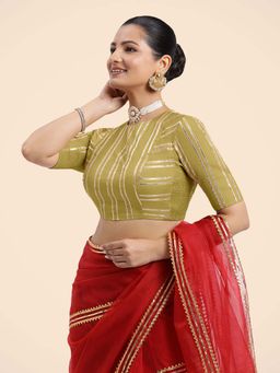 Binks - Shaheen X Tyohaar Yellow Elbow Sleeves FlexiFit Stitched Blouse