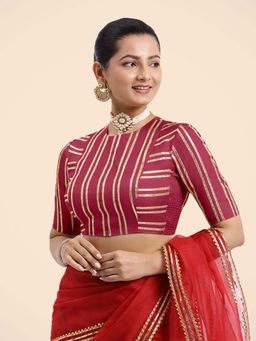 Binks - Shaheen X Tyohaar Pink Elbow Sleeves FlexiFit Stitched Blouse