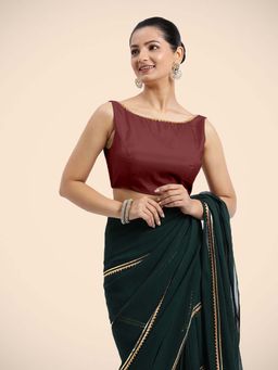 Binks - Sherry X Tyohaar Burgundy Sleeveless FlexiFit Bow Gota Stitched Blouse