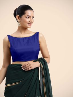 Binks - Sherry X Tyohaar Blue Sleeveless FlexiFit Bow Gota Stitched Blouse