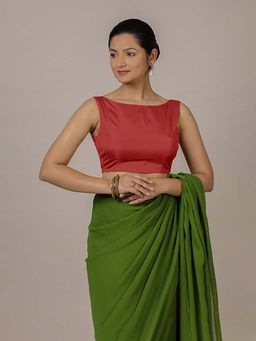 Binks - Sherry X Rozaana Crimson Red Back Bow and FlexiFit Stitched Blouse