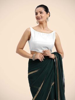 Binks - Sherry X Tyohaar White Sleeveless FlexiFit Bow Gota Stitched Blouse