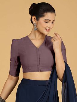 Binks - Shravani X Rozaana Puff Sleeves Mauve Stitched Blouse