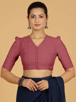 Binks - Shravani X Rozaana Puff Sleeves Rose Pink Stitched Blouse