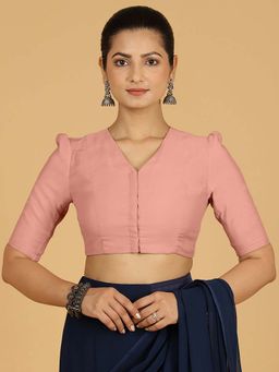 Binks - Shravani X Rozaana Puff Sleeves Sea Pink Stitched Blouse