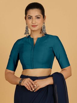 Binks - Simar X Rozaana Crystal Teal Stitched Blouse