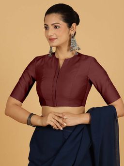 Binks - Simar X Rozaana Deep Maroon Stitched Blouse