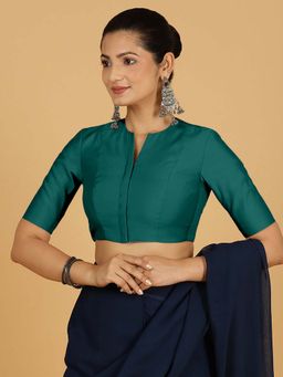 Binks - Simar X Rozaana Peacock Green Stitched Blouse