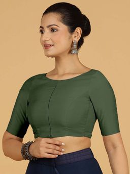 Binks - Sushma X Rozaana Regular Sleeves Pine Green Stitched Blouse