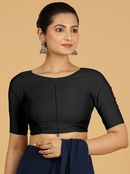 Binks - Sushma X Rozaana Regular Sleeves Raven Black Stitched Blouse
