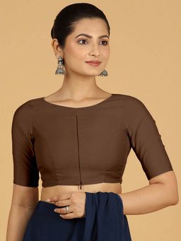 Binks - Sushma X Rozaana Regular Sleeves Walnut Brown Stitched Blouse