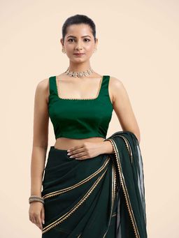 Binks - Tanvi X Tyohaar Green Sleeveless FlexiFit Stitched Blouse