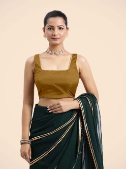 Binks - Tanvi X Tyohaar Mustard Sleeveless FlexiFit Stitched Blouse
