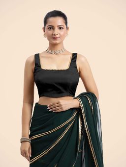 Binks - Tanvi X Tyohaar Black Sleeveless FlexiFit Stitched Blouse