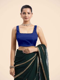 Binks - Tanvi X Tyohaar Blue Sleeveless FlexiFit Stitched Blouse