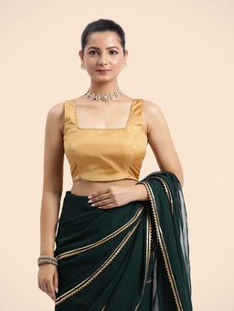 Binks - Tanvi X Tyohaar Gold Sleeveless FlexiFit Stitched Blouse