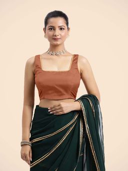 Binks - Tanvi X Tyohaar Copper Sleeveless FlexiFit Stitched Blouse
