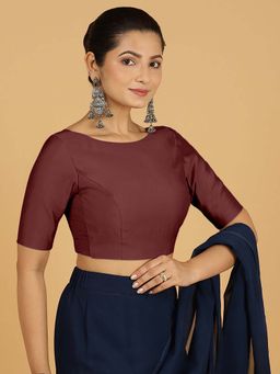 Binks - Trisha X Rozaana Deep Maroon Stitched Blouse