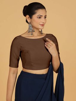 Binks - Trisha X Rozaana Walnut Brown Stitched Blouse