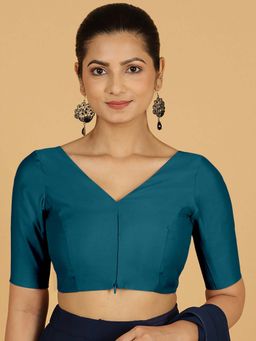 Binks - Vedika X Rozaana Crystal Teal Stitched Blouse