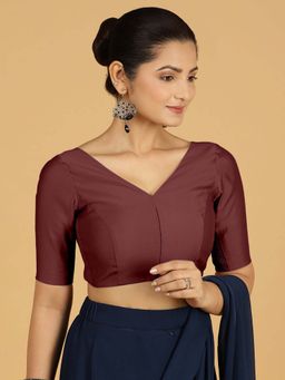 Binks - Vedika X Rozaana Burgundy Stitched Blouse