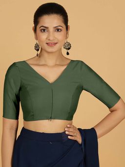 Binks - Vedika X Rozaana Pine Green Stitched Blouse
