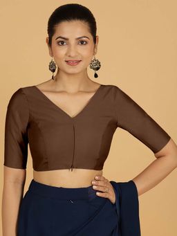 Binks - Vedika X Rozaana Walnut Brown Stitched Blouse