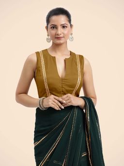 Binks - Veena X Tyohaar Mustard Sleeveless FlexiFit Stitched Blouse