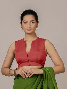 Binks - Veena X Rozaana Sleeveless Red Stitched Blouse