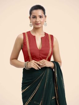 Binks - Veena X Tyohaar Red Sleeveless FlexiFit Stitched Blouse