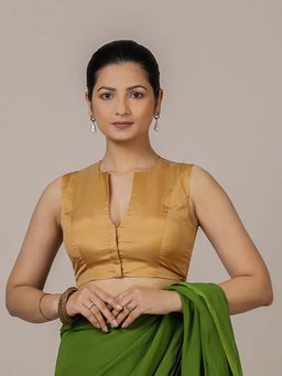 Binks - Veena X Rozaana Sleeveless Gold Stitched Blouse