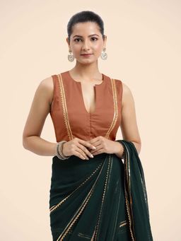 Binks - Veena X Tyohaar Copper Sleeveless FlexiFit Stitched Blouse
