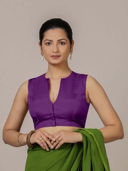 Binks - Veena X Rozaana Sleeveless Purple Stitched Blouse