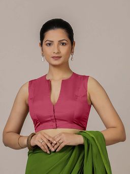 Binks - Veena X Rozaana Sleeveless Rani Pink Stitched Blouse