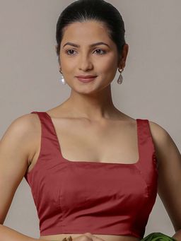 Binks - Zeba X Rozaana Auburn Rust Sleeveless FlexiFit Stitched Blouse