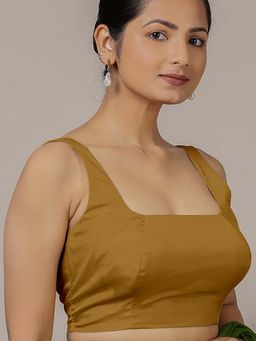 Binks - Zeba X Rozaana Mustard Sleeveless FlexiFit Stitched Blouse