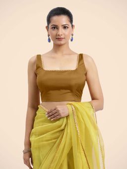 Binks - Zeba X Tyohaar Mustard Sleeveless FlexiFit Stitched Blouse